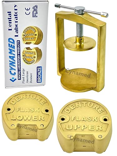Premium Dental Laboratory Lab Spring Press Compress W/Two Brass Denture Flask (Cynamed) - Poueer