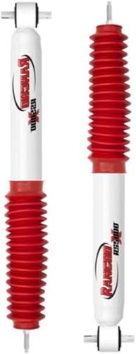RS5000X Series Set of Front & Rear Shocks fits 1997 2006 Wrangler TJ with 2.5' Lift - Accommodates Larger Wheels - Includes TrendsAuto Decal - Poueer