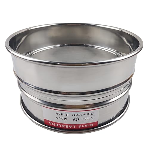 LABALPHA 300 Mesh Lab Sieves, #300 Mesh Test Sieve, 8'' Diameter, 304 Stainless Steel Wire Cloth (0.054mm) - Poueer
