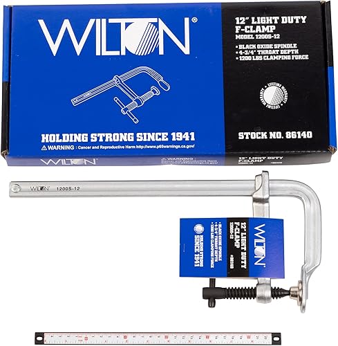 Wilton Light-Duty F-Clamp, 8' Opening, 4-3/4' Throat, 1200 Lbs. Clamping Force (Model 1200S-8) (Pack of 2) - Poueer