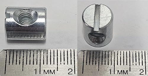 (100) Cross Dowels/Barrel Nuts - 10-24 12mm X 10mm Zinc-Plated CNC - Poueer