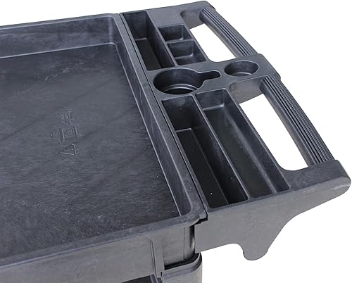 MaxWorks 80855 500-lb Utility Service PP Cart With Two Trays and Wheels 30 Inch X 16 Inch Overall Dimensions - Poueer