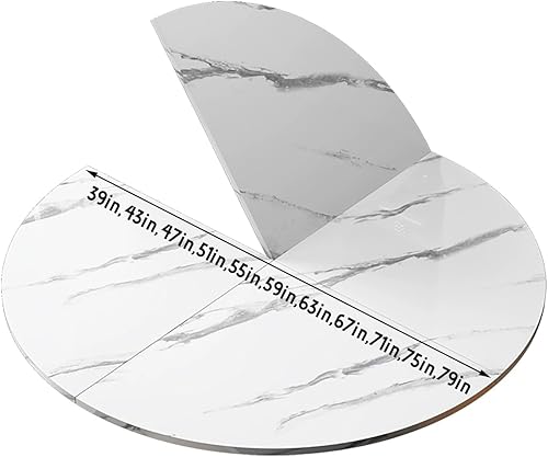 Large Round Foldable Table Top Only Wood Round Folding Table Top Extender 39in 43in 47in 51in 55in 59in 63in 67in 71in 75in 79in Space Saving Catering Banquet for Party Dining Game No Legs(Diameter:59 - Poueer