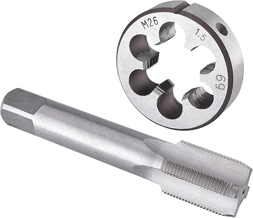 Burkit M27 X 2 Tap and Die Set, M27 x 2.0 Machine Thread Tap and Round Die Right Hand - Poueer