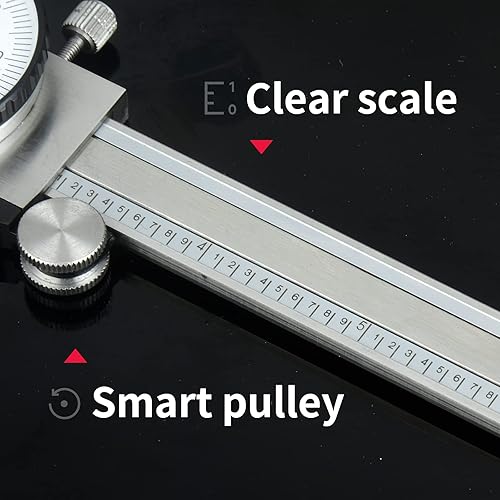 Dial Caliper 6' 150mm Dual Reading Scale Metric System 6' Maximum Measuring 0.001' Graduation Interval (6 inch / 150mm Dual Reading Scale) - Poueer