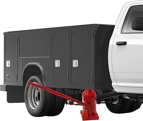 Hydraulic Welded Bottle Jack 50T(110,231lbs) Capacity for Auto Repair and House Lift, Red - Poueer