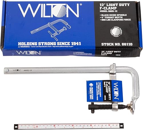Wilton Light-Duty F-Clamp, 8' Opening, 4-3/4' Throat, 1200 Lbs. Clamping Force (Model 1200S-8) (Pack of 2) - Poueer