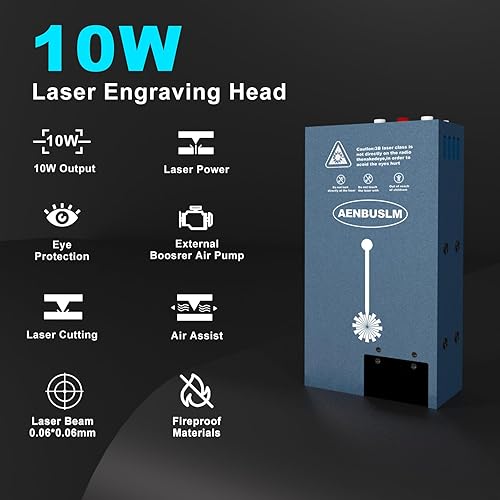 AENBUSLM 40W Laser Module with Air Assit for Laser Cutter & Laser Engraver Machine,5W(5000mW) Output Power,Built in FAC,Ultra-Fine Compressed Spot CNC Carving DIY Laser Master - Class 4 - Poueer