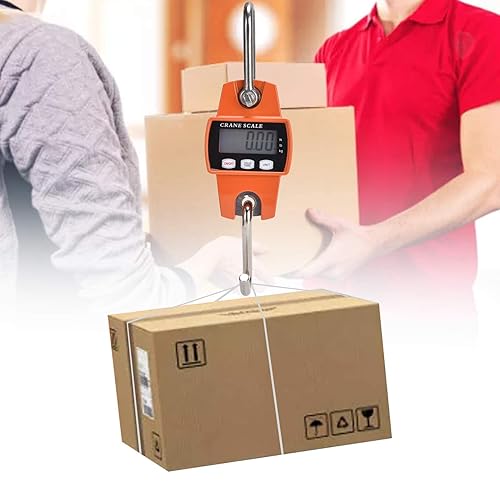 Digital Hanging Scale,Handheld 661.4lb Mini Crane Scale with Hooks,High Accuracy Electronic Crane Scale,Hanging Weight Scale for Farm Fishing Outdoor Home - Poueer