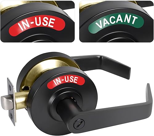 Privacy Indicator Door Lock Inuse or Vacant, Occupied Bathroom Door Handle, Commercial Grade Bathroom Door Handle with Occupancy Indicator, for Restrooms, Office Buildings,Bars - Poueer