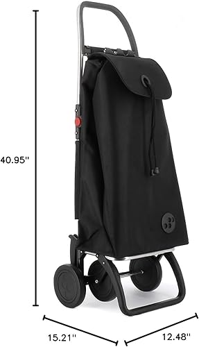 Rolser I-Max MF 4 Wheel Foldable Shopping Trolley - Orange - Poueer