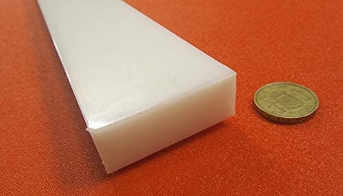 White HDPE (High Density Polyethylene) Rectangular Bar .750' (3/4') x 2.00' (2') x 48' 1 pc - Poueer