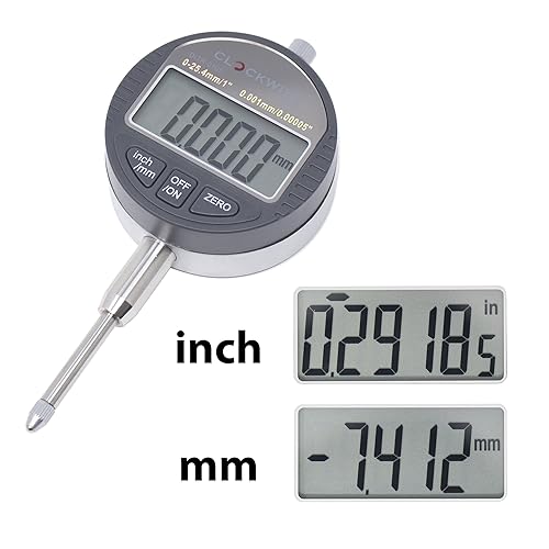 Digital Indicator, DITR-0105N 0-1 Inch/25.4 mm, Inch/Metric Conversion, 0.00005 Inch/0.001mm Resolution, No Auto Off - Poueer