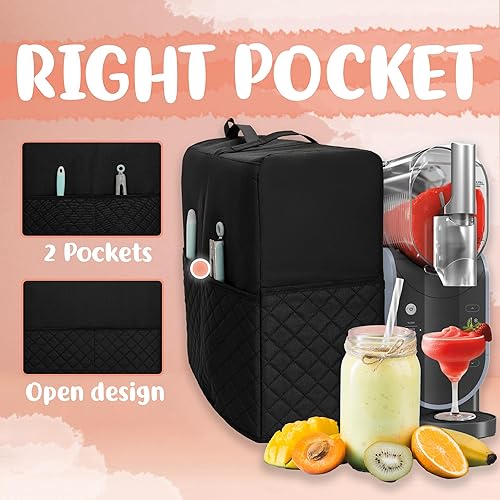 Slushie Machine Dust Cover and Sliding Mat BUNDLE Compatible with Ninja Sluchie Machine, Black - Poueer