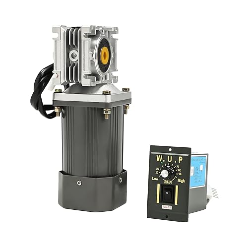 AC 110V 120W Worm Gear Reducer Motor, Gearbox Electric High Torque Industrial Worm Gear Motor, 30K Rotational Speed Gear Reduction Motor with Speed Governor, No-Load Speed 60RPM, 20NM - Poueer