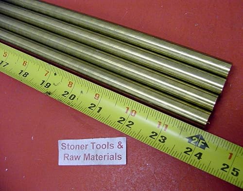 4 Pieces 1/2' C360 Brass Solid Round Rod 24' Long New Lathe Bar Stock H02 .50 OD - Poueer