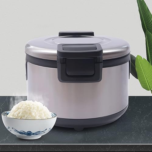 19L 20QT Commercial Rice Warmer, 110V 100W Non-stick Inner Pot Electric Rice Warmer with Warm Function only, Restaurant Stainless Steel Rice Warmer with Dual Temperature Control - Poueer