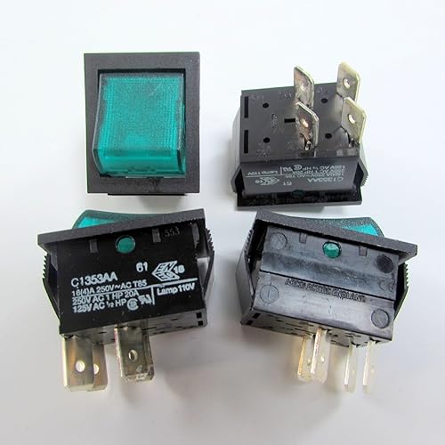 #US Lot of 2 - C1353AA-GREEN 20A 250VAC DPST - Poueer