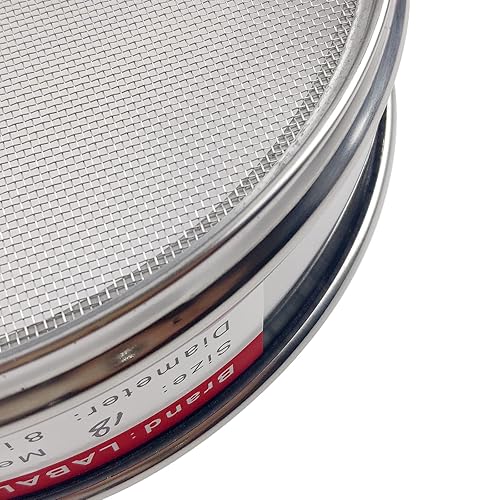 LABALPHA 300 Mesh Lab Sieves, #300 Mesh Test Sieve, 8'' Diameter, 304 Stainless Steel Wire Cloth (0.054mm) - Poueer