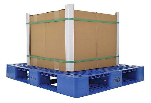 Vestil PLP2-4840-BLUE Blue Polyethylene Pallet with 4 Way Entry, 6600 lbs Capacity, 39.5' Length, 47.375' Width, 6' Height - Poueer