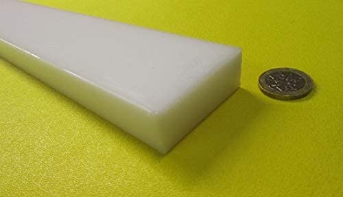 White HDPE (High Density Polyethylene) Rectangular Bar .750' (3/4') x 2.00' (2') x 48' 1 pc - Poueer