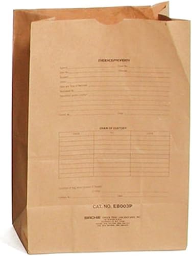 Preprinted Kraft Evidence Bag, 12x7x18' Size, Set of 100 - Poueer