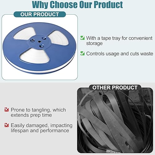 MYFAMIREA Heavy Duty Banding Strapping Kit with Tensioner Tool, 1/2' x 3500FT Polypropylene Plastic Packaging Strapping, 300 Metal Seals, Sealer Tool for Pallets, Logistics, Warehouse (Red) - Poueer