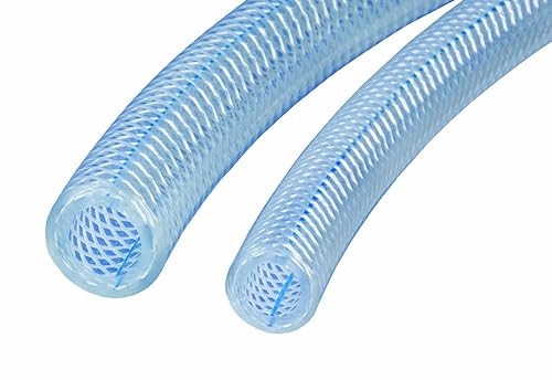 Kuriyama Kuri Tec K3130 Series Heavy Wall PVC Food and Beverage Hose, 350 psi, 100' Length x 1/4' ID, Clear/Blue Tint - Poueer