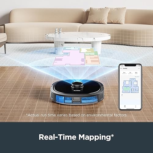 EUREKA Robotic Vacuum Cleaner, NER650 2000Pa Robot Vacuum with LDS Navigation, Smart Mapping and Wi-Fi Connected for Carpet Floor with Alexa Google Assistant Black - Poueer