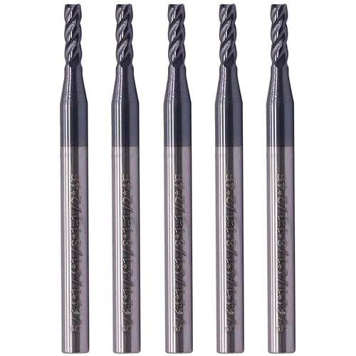 BestParts High Performance 5pcs 7/16' Solid Carbide Square End Mills, AlTiN Coated, 4 Flute, 30 Degree Helix, 7/16' Cutting Diameter, 7/16' Shank Diameter, 1' Length of Cut, 2-3/4' Overall Length - Poueer