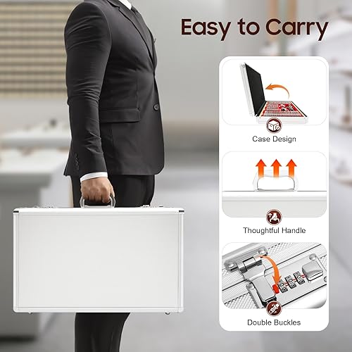 266Pcs Optical Trial Lens Set Optometry Kit Metal Rim Ophthalmic Lenses + Aluminum Case + Trial Frame + Cross Cylinders (266Pcs/Set) - Poueer