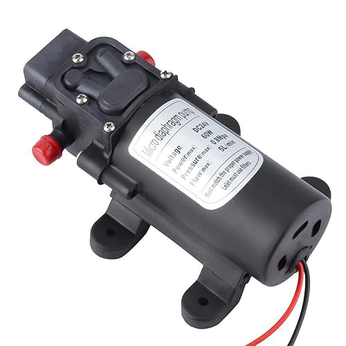 Micro Diaphragm Pump, 24V 60W Mini Electric Water Pump 5L/m Flow Micro Diaphragm Pump 1.5m Suction - Poueer