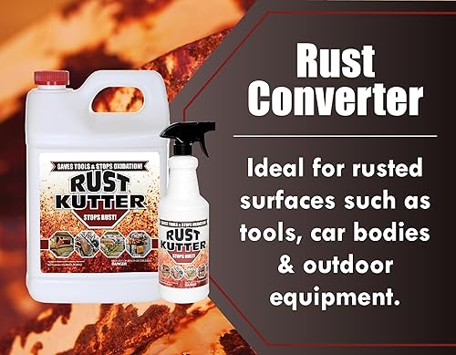 Rust Kutter- Gallon - Stops Rust and Converts Rust Spots to Leave a Primed Surface Ready to Paint, Professional Rust Repair Manufactured in USA - Poueer