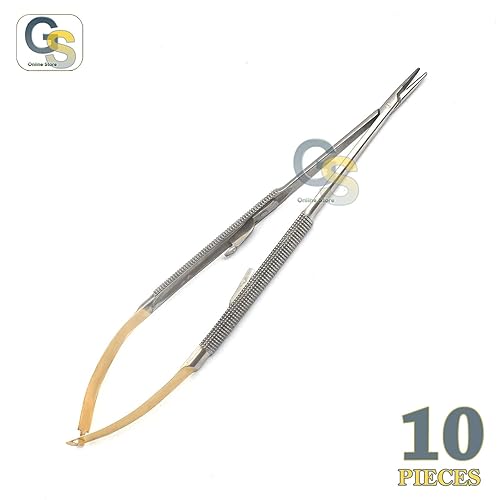 10 PCS T/C CASTROVIEJO Needle Holder 7' Straight TIP 15MM Micro Stainless Steel Instruments by G.S Online Store - Poueer