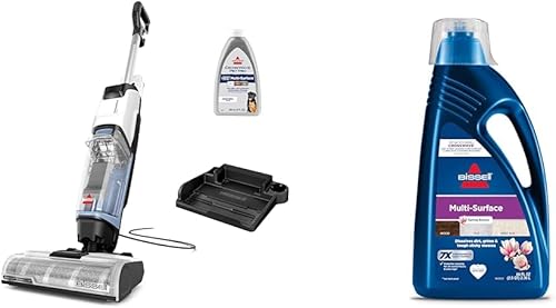 Bissell Crosswave Pet Pro All in One Wet Dry Vacuum Cleaner, 2306A and Bissell 1789G MultiSurface Floor Cleaning Formula for Crosswave and Spinwave (80 oz) - Poueer