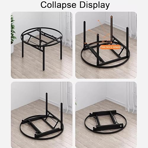 Heavy Duty Metal Table Base, Foldable Table Legs, Furniture Legs Stable, Table Legs for Dining Table & Desk, Square Table Round Table Bracket, Table Legs(100cm/39.5in) - Poueer
