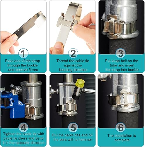 Amylove 1 Roll 304 Stainless Steel Strapping Band Coil, 100 Feet x 0.75 Inch x 0.03 Inch Steel Strapping Roll, Strap Metal Banding Tools in Plastic Self Dispensed Case with Handle - Poueer