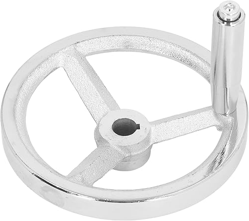 Lathe Handwheel 160MM Cast Iron Chrome Plated Hand Wheel with Removable Handle Milling Grinding Machine - Poueer