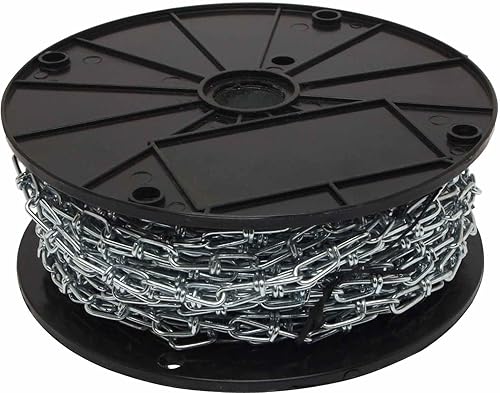 Forney 70421 Double Loop Chain, 3 mm by 100 Feet - Durable and Versatile All-Purpose Chain for Home and Industrial Use - Poueer