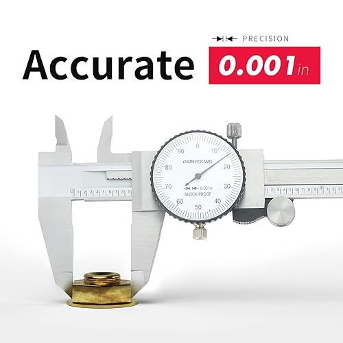 Dial Caliper 6' 150mm Dual Reading Scale Metric System 6' Maximum Measuring 0.001' Graduation Interval (6 inch / 150mm Dual Reading Scale) - Poueer
