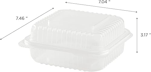 Karat FP-HC77PP-1C 7''x7' PP Hinged Container (Case of 250) - Poueer