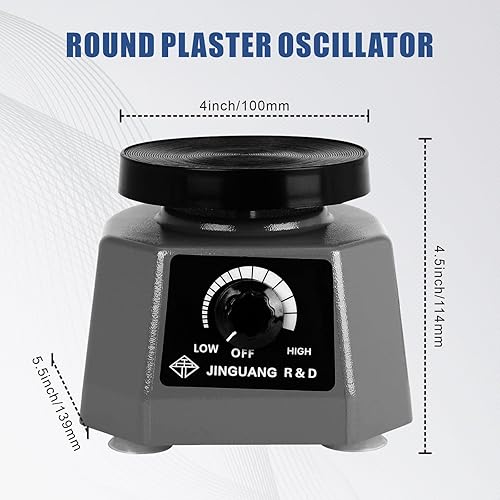 Dental Vibrating Plate, Smooth and Reliable Vibrating Table, High Power Dental Vibrator 4', Small Size Round Plaster Oscillator, Non-Slip Lab Vibrator - Poueer
