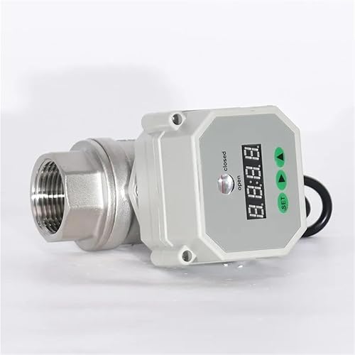 DN8-DN25 2-Way SS304 Electric Timer Drain Ball Valve Automatic Timer Flush Valve Intelligent Timer Programed Valve 1Pcs(DN15,NPT_110-230VAC) - Poueer