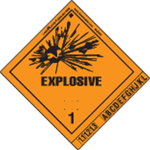 Labelmaster SLEX32 Explosive 1 International Label, Vinyl, Hazmat, 4' x 4' (Pack of 500) - Poueer