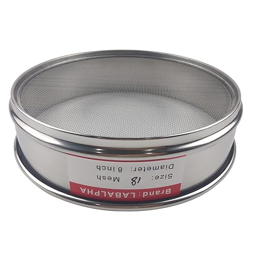 LABALPHA 300 Mesh Lab Sieves, #300 Mesh Test Sieve, 8'' Diameter, 304 Stainless Steel Wire Cloth (0.054mm) - Poueer