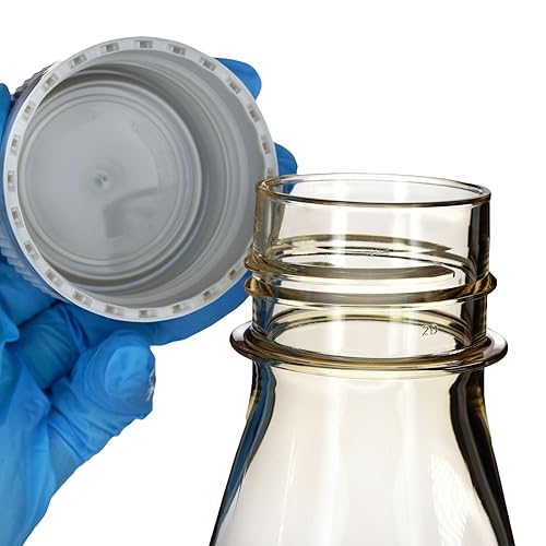 Eisco - Pack of 12, 500mL Sterile Polycarbonate Erlenmeyer Flasks, Non-Vented, Baffled Bottom, Gamma Sterilized, USP Class VI, Lab-Grade, Mixing, Cell Culture, Shaker Compatible - Poueer