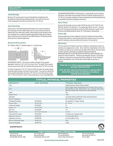Tremco Dark Bronze Dymonic FC High-Performance, Fast-Curing, Single-Component, Hybrid Sealant 10 fl/oz Cartridges (960721-323), Case of 30 - Poueer