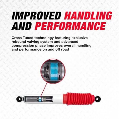RS5000X Series Set of Front & Rear Shocks fits 1997 2006 Wrangler TJ with 2.5' Lift - Accommodates Larger Wheels - Includes TrendsAuto Decal - Poueer