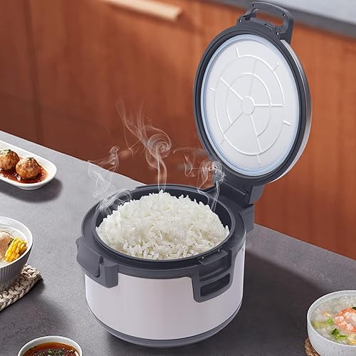 19L 20QT Commercial Rice Warmer, 110V 100W Non-stick Inner Pot Electric Rice Warmer with Warm Function only, Restaurant Stainless Steel Rice Warmer with Dual Temperature Control - Poueer