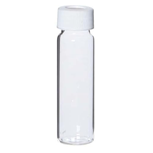 Environmental Express Clear VOA Vials with White Open-Top Septa Caps; 40 mL (72 Pack) - Poueer